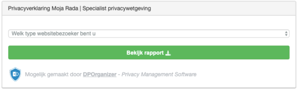 Moja Rada | Specialist privacywetgeving | DPOrganizer- Transparency widget